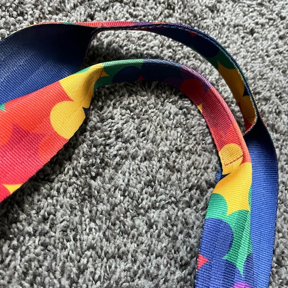 Harveys for Disney Couture Denim Tote Bag Mickey Mouse Rainbow Rare Seatbelt - Picture 10 of 11